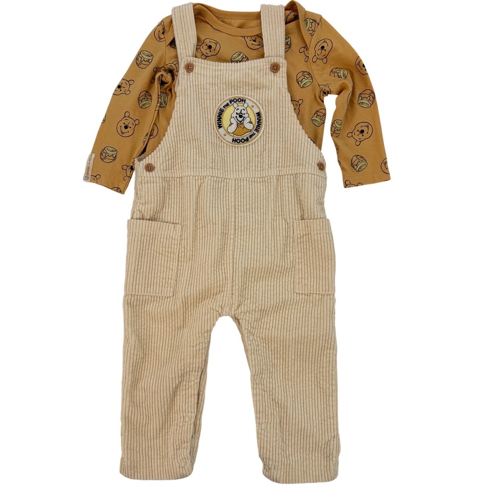 Disney Baby Winnie the Pooh 18M Cream Tan Corduroy Set Vintage Aesthetic